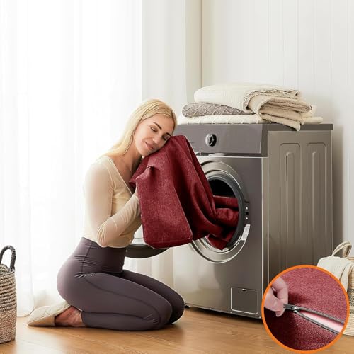 Image of Los Angeles Foldable Two Seater Sofa Cum Bed, Sofa Bed 4 X 6 Feet, Jute Fabric- Washable Cover- Including Two Cushion Perfect for Home & Office, Guest Room -Red Color
