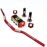 QIULKU Manillar Moto,Manillar Bicicleta Barra de Manillar de 1-1/8 ', Almohadillas for Manillar, empuñaduras Pit Pro Racing Dirt Pit Bike Motocicleta(Black PT)