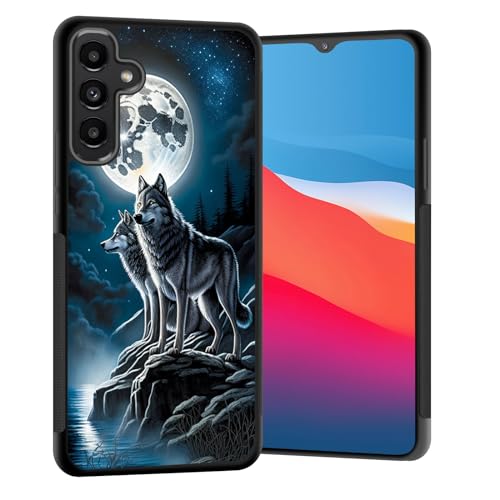 Coque Galaxy A35 5G loup lune, l'accessoire idéal pour vos aventures