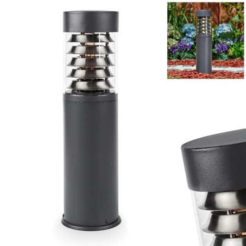 Lampada da sentiero per esterni Dakar, lampada con base in metallo/plastica in antracite/chiaro, altezza lampada da sentiero 40 cm, illuminazione da giardino IP44, 1 x E27, senza lampadine