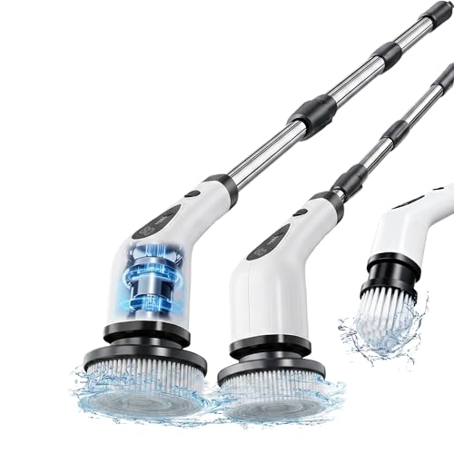 Airlovers Electric Spin Scrubber, 2026 Upgraded Cordless Cleaning Brush with 3 Adjustable Speeds, 8-in-1 Power Scrubber with LED Display, IPX6 Waterproof for Bathroom, Tile, Floor, Kitchen & Car option