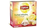 LIPTON - Ingwer Zitrone Tee - 6 x 20 Pyramidbeutel (gesamt:120 st)