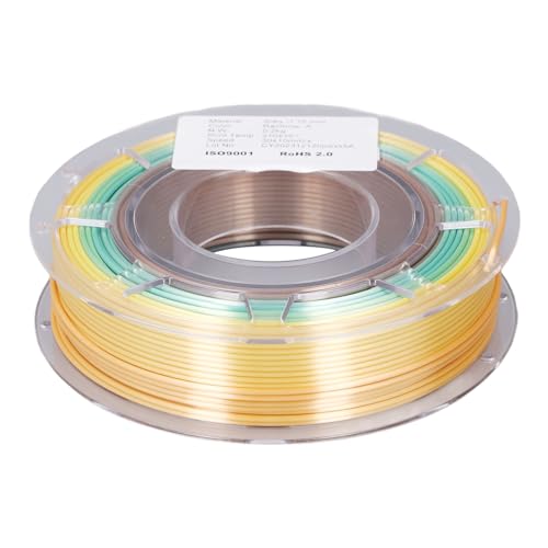 Fast Changing Multi Colored Silk PLA Filament 1.75mm 200g, 4 Color Pack - 3D Printer, Rainbow Filament PLA with High Glo