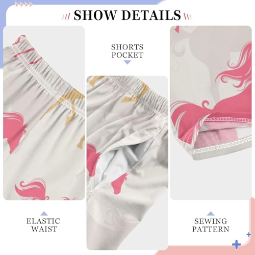 Orange Horses Boys Pants Boys Athletic Pants Long Pant for Boywith Pockets Wide-Leg Size 6-14Y4