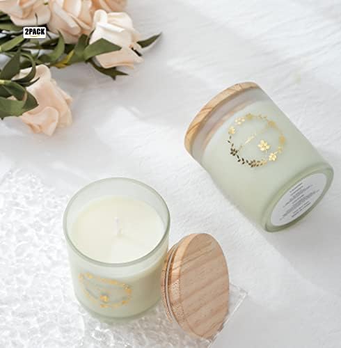 2 Pack Scented Candles, Lavender + Lemon, Scented Jar Candle - Aromatherapy Scented Candles, Long Lasting Soy Wax Candle - Single Wick , 12 oz