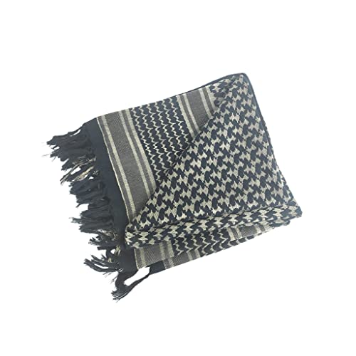 Luxns Military Shemagh Tactical Desert Scarf / 100% Cotton Keffiyeh Scarf Wrap for Men And Women