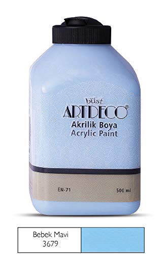 Akrilik Boya, 500 ml, Bebek Mavi 3679