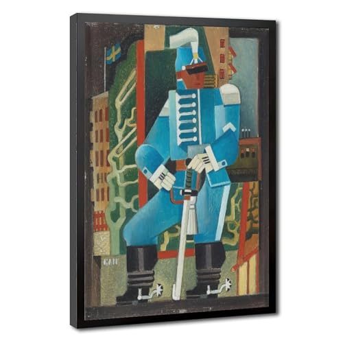 Toile Cavalryman Gösta Adrian-Nilsson, cadre de décoration murale affiche cubiste 20x30 cm