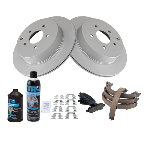Image of TRQ Rear Brake Pad & Rotor Kit Compatible with 2006-2019 INFINITI 2003-2007 Nissan