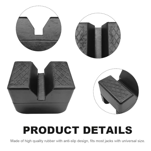 Image of KVAEY 2 PCS Jack Rubber Pad Adapter, Anti-Slip Jack Stand Lift Point Rubber Pad Adapter, Universal Slotted Frame Rail Pinch Welds Protector for Floor Jack, Car Accessories (2 PCS)