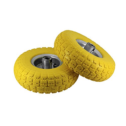 Set Of 2-10 Pneumatic Sack Truck Trolley Wheel Barrow Tyres - Tyre Garden Hand New Yellow | Emergency Replacement Tyre | Strong Durable Long Lasting