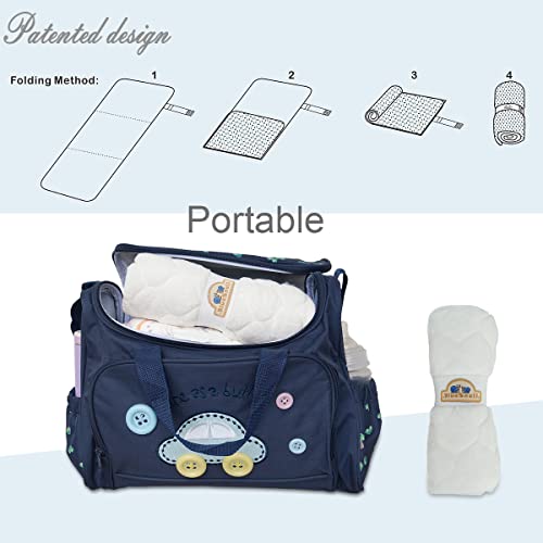 BlueSnail forro acolchoado de bambu grosso à prova d'água para trocar, 3 unidades, white gourd patt