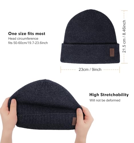 Image of Wmcaps Winter Beanie for Men Women, Fleece Lined Beanie Soft Warm Knit Hat Ski Stocking Cuffed Cap