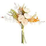 Yooyan Flores artificiales, flores artificiales, decorativas, ramo de flores artificiales, flores artificiales de larga duración, para el hogar, boda, jardín y festival, aspecto natural (champán)