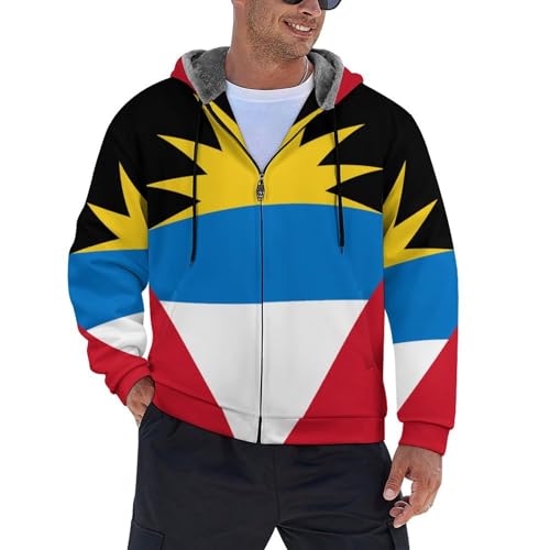 Hoodie zippé Antigua-et-Barbuda doublé polaire pour une protection thermique maximale