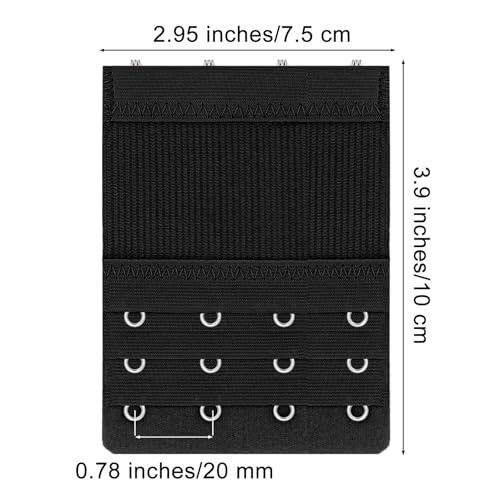 3 Stück Damen BH Verlängerung, Dehnbar BH Erweiterung 3 Haken 4 Reihen, Bequem Elastische BH-Verlängerer Für Damen Und Mädchen (Schwarz, Weiß, Hautfarbe)