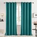 Deconovo Grommet Solid Thermal Insulated Blackout Curtains 52W x 84L PairvTurquoise