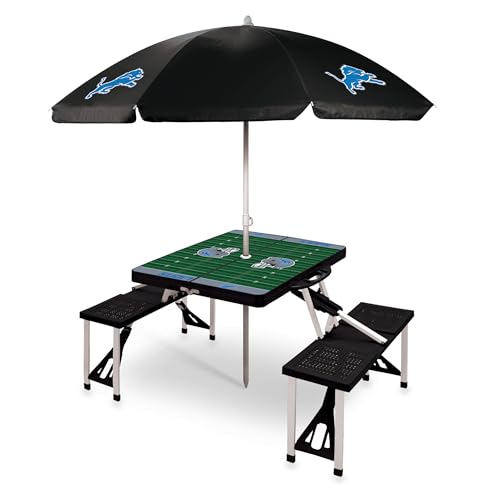 Image of PICNIC TIME NFL Picnic Table Portable Folding Table with Seats and Umbrella