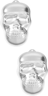 BESTOYARD 2 Peças Assadeiras De Alumínio Formas De Bolo De Alumínio Molde De Bolo De Caveira Forma De Muffin Cabeça De Caveira Forma De Bolo De Caveira De Alumínio Prateado Molde De