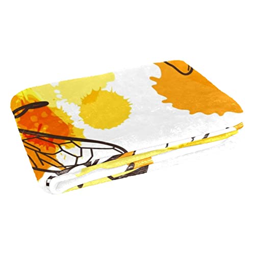 Couverture douce abeille plaid chaud anti-frissons lit