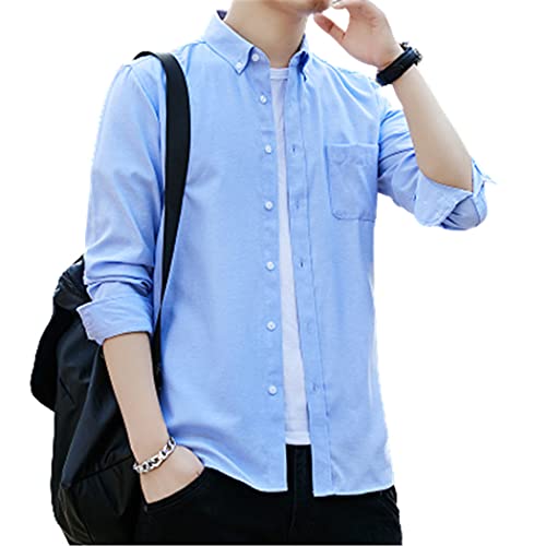Chemise Oxford bleu lac homme pour un style décontracté au bureau