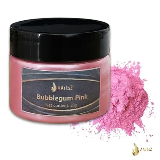 Epoxidharz Farbe Metallic 20g(Bubblegum Pink), AArtsZ Mica Powder Pulver, Epoxy Resin Farbe, Pigment, Farbpigmente, Pigmentpulver für Kosmetisches Qualität, Niveau Lipgloss