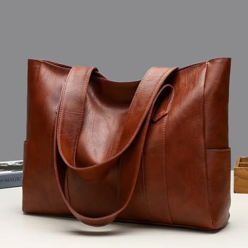 Bolso tote vintage de PU 36x28x10 cm miniatura 1