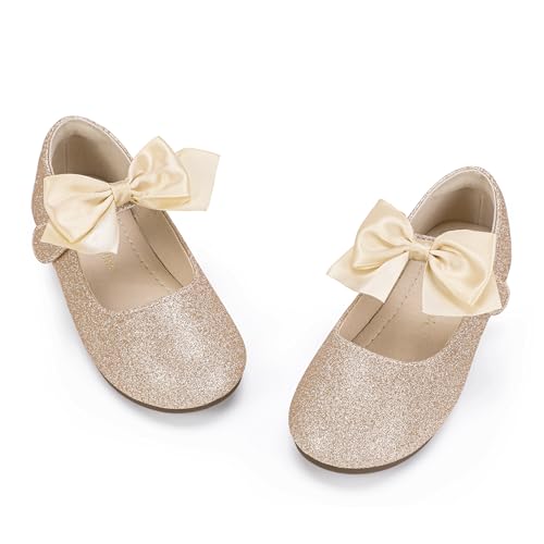 PANDANINJIA Toddler Dress Shoes Bow Mary Jane Shoes Girls Ballet Flats by PANDANINJIA - Used condition - US$17.96