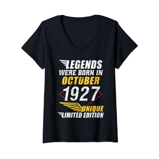 Mujer Cumpleaños Octubre 1927 Edición Limitada Regalo Used Vintage Camiseta Cuello V