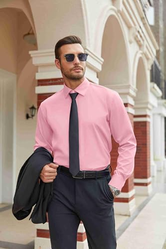 Image of COOFANDY Mens Stretch Dress Shirts Long Sleeve Button Down Shirt Regular Fit Formal Business Shirts