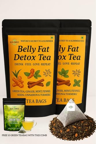 Image of Combo : RLB CHOICE Belly Fat Detox Tea - 30 Tea Bags (Pack Of 2) | Herbal Tea for Weight Loss, Slim Belly, Fat Burn, Detox & Digestion Support