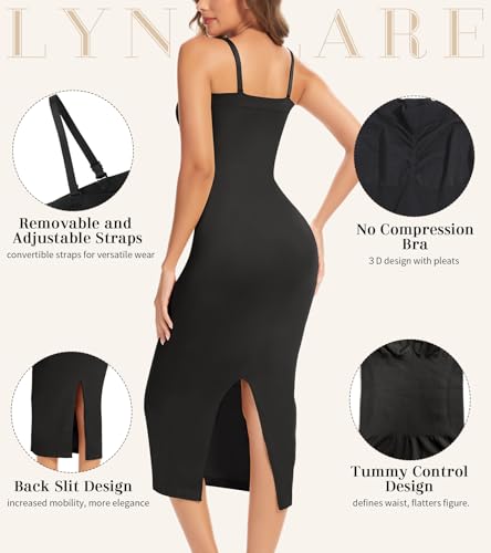 Image of Slip Dress for Women Full Slip for Under Dresses Shapewear Tummy Control Long Slip with Back Slit