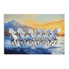 Seven Horses Running Painting With Sunrise