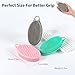 MtBoi 2 Pack Silicone Exfoliating Body Scrubber, Soft Silicone Loofah for Sensitive Skin, 2-in-1 Body Brush & Shower Head Massager, Easy to Clean, Rich Lather (Gray&Green)