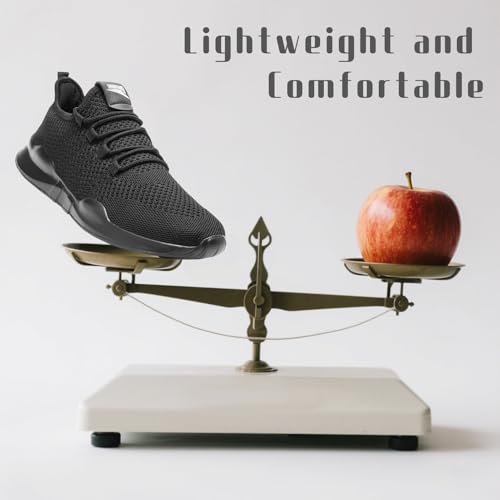 Image of Running Shoes for Men Walking Tennis Fashion Sneakers Athletic Casual Workout Gym Breathable Lightweight Comfortable Sports Non Slip Shoes Black Size 10
