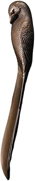 Vintage Bronze Red-Billed Blue Magpie Shoehorn, Ornamental Shoehorn Desktop Decor, Good Luck Gift for Housewarming, Unique Holiday Present