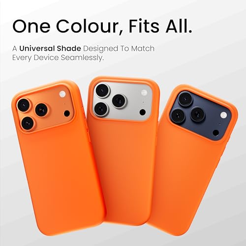 Image of CASEGEAR Silicone Snap Fit Back Cover Case Compatible with iPhone 17 Pro | 8 Feet Drop Protection | Compatible with MagSafe | 360 Protection | Shockproof & Scratch Resistant | Warm Orange
