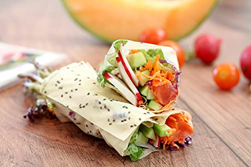 Norigami Egg Wraps with Pea Protein – Chia Seeds. High Protein, Low Carb, Vegetarian. Thin Healthy Wraps -Certified Kosher, Non-GMO, Gluten Free -NOW Featuring 10 Wraps in a bag.