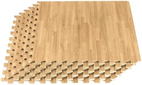 We Sell Mats Wood Grain Foam Floor Tiles - 3/8" Thick White Oak 6-Pack