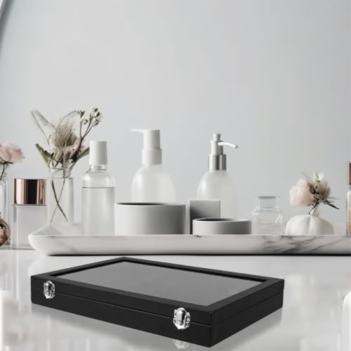 Vitrine à minéraux en PU noir lot de 2 boîtes à 36 compartiments - 6