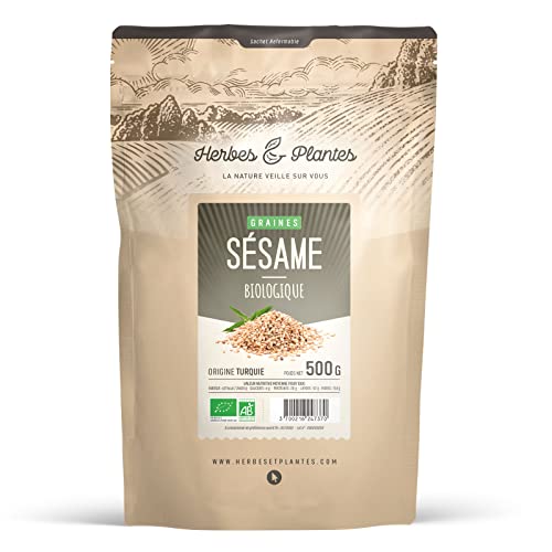 Herbes Et Plantes Graines de Sésame Bio 500 g - Lot de 1