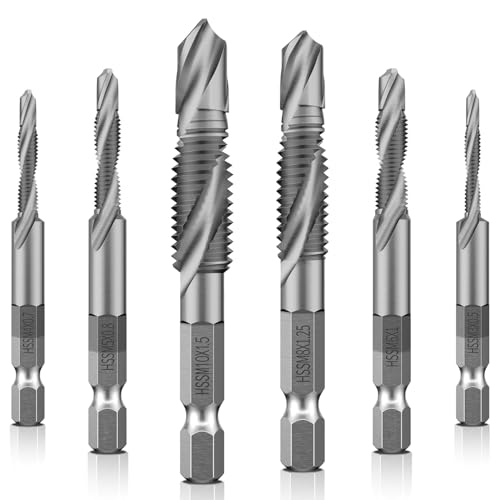 Hex Shank Titanium Plated HSS Screw Thread Metric Tap Drill Bits Screw Machine Compound Tap - image 1