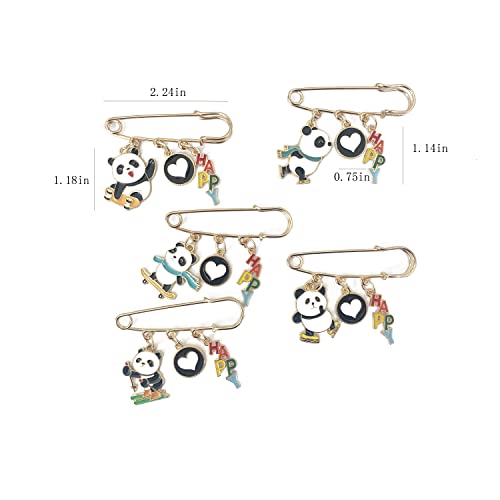 Image of Panda Cute Oil Dripping Panda Brooch Outdoors Lapel Pins Badge Brooch Pins (Bro000001)