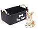 Geyecete - Panier de rangement pour jouets pour Chiens, avec poignée en bois, pour Fournitures pour animaux , rangementbox pour jouets ,vêtements et accessoires pour Chiens -Gris foncé