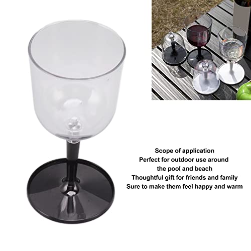TOPINCN Portable Detachable Wine Glass, Keeps Drinks Cool Beautiful Travel Wine Glasses Clear for Outdoor (Black) - Image 4