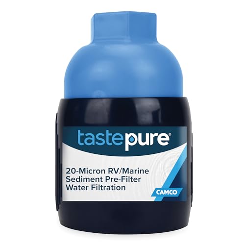 Image of Camco Tastepure Sediment Pre-Filter for RV Water Filter - Features 20-Micron Water Filter System & Provides First Stage of Water Filtration - Extends the Life of Inline Water Filters (40048)
