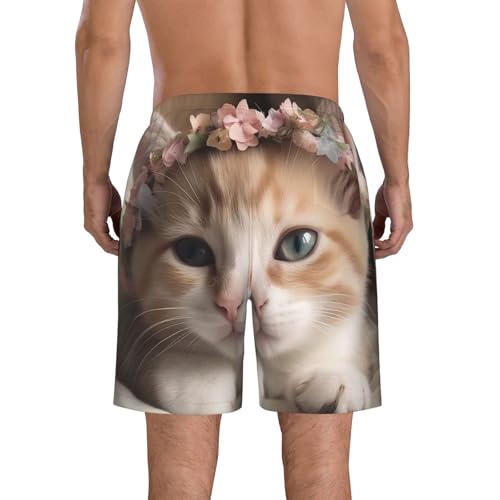 Men's Swim Trunks Quick Dry Board Shorts Mens Bathing Suit Swimsuits Sweet Animals Cute cat Beach Shorts with Pockets4