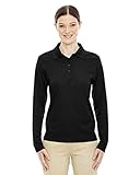 Ash City - Core 365 Performance Long Sleeve Pique Polos 78192 -BLACK 703 M