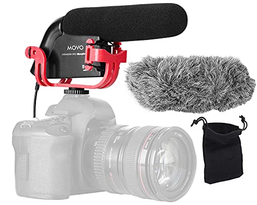 Movo VXR4000R-PRO Shotgun Microphone with Windscreens & Case
