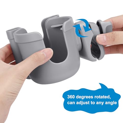 Accmor Stroller Cup Holder with Phone Holder, Bike Cup Holder, Universal Cup Holder for Uppababy Nuna Doona Strollers, 2-in-1 Cup Holder for Walker, Wheelchair, Scooter - 7